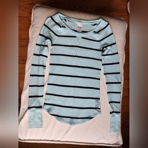 Victoria's Secret PINK, Size XS, Blue and Black Striped Long Sleeve